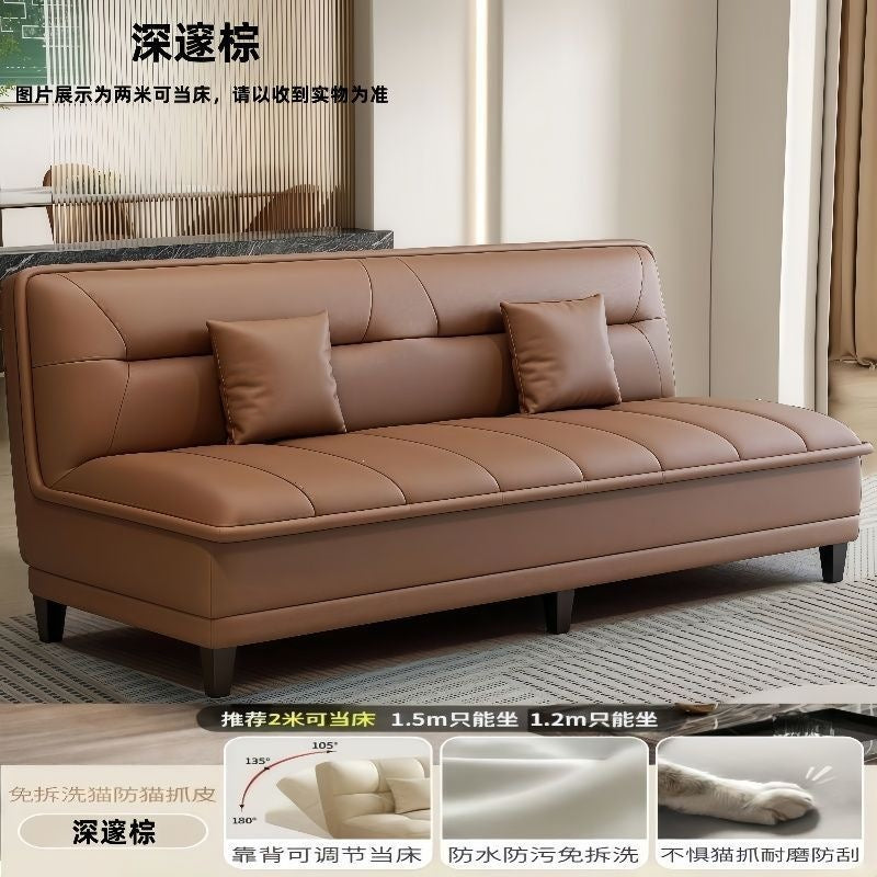 Popular sofa bed modern three-speed foldable sofa bed all-in-one dual-purpose cat scratching leather sofa casual living room sofa bed