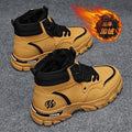 Men's snow boots: winter trendy martin boots, fleece-lined, extra thick, warm, fashionable, retro, anti-slip, wear-resistant, work boots for men