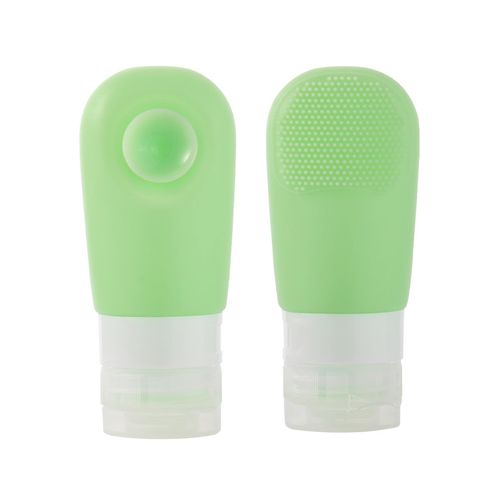 Press the outdoor travel silicone sub-bottle with suction cup brush 60ML laundry detergent shower gel silicone storage bottle