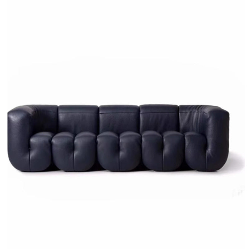 Swiss genuine leather designer modular artistic mid-century modern sofa