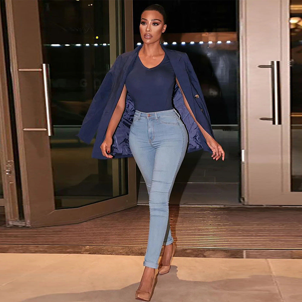 hot-selling jeans for women, european and american ins style plus size women's pants, sexy tight-fitting butt-lifting jeans, independent station