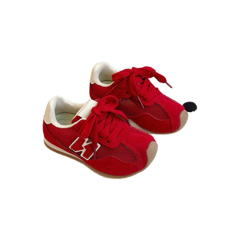 Children's German training shoes 2025 summer new Korean version of girls soft-soled sports shoes boys breathable mesh Forrest Gump shoes tide