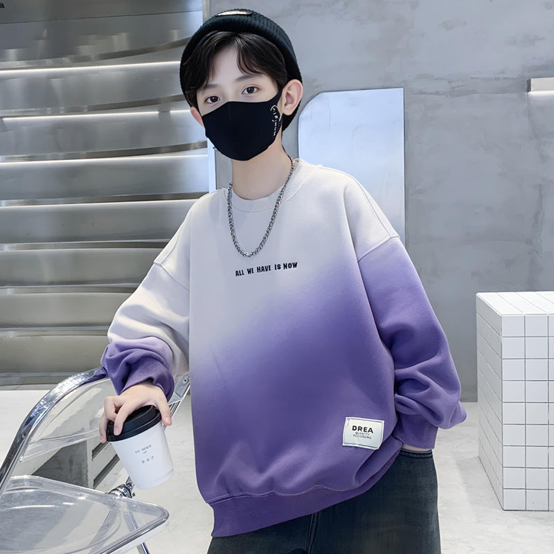 Boys' fall fashion streetwear sweatshirt - new  autumn collection - big kids' long-sleeve top - korean style, cool & trendy