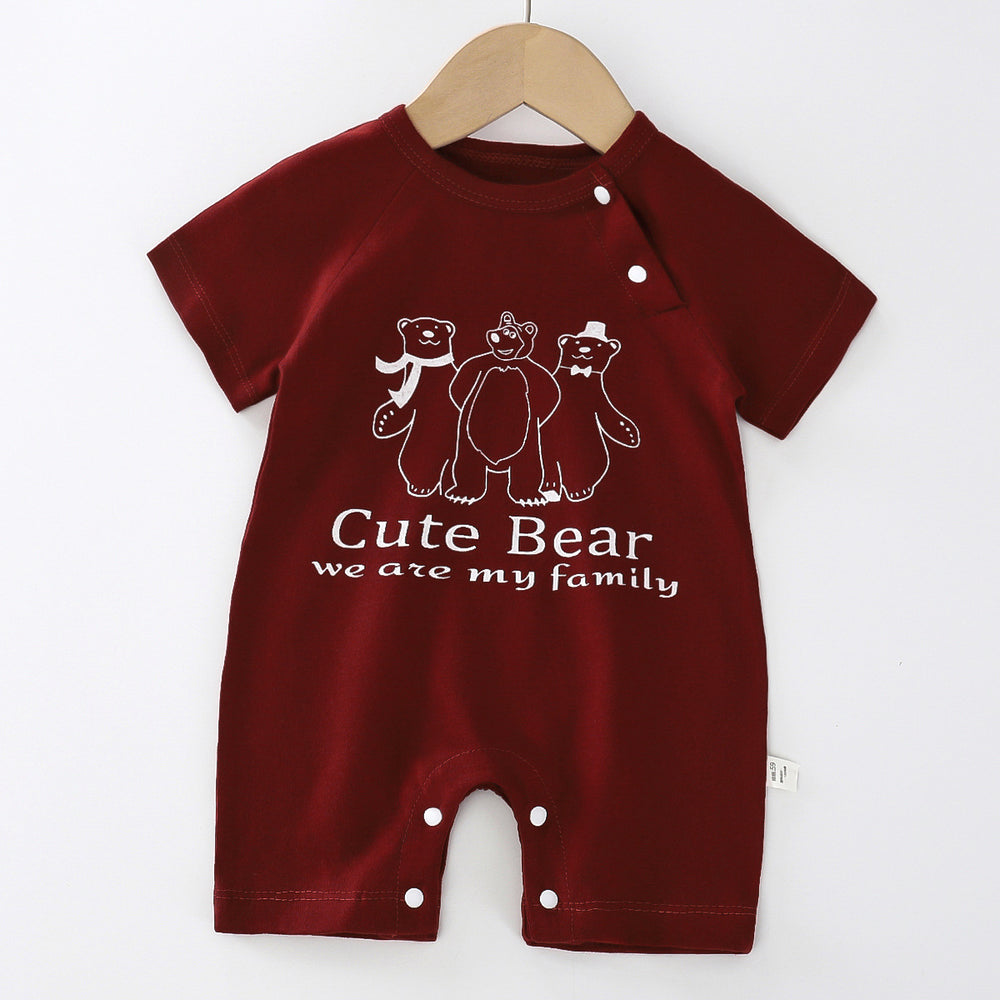 Baby clothes summer thin pure cotton air-conditioning clothes pajamas newborn baby short-sleeved onesie baby outing khaki crawling