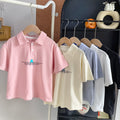 【summer new arrivals】pure cotton kids' polo shirt - summer collection for boys and girls - korean style turn-down collar short sleeve s003