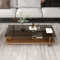 Tempered glass coffee table - small apartment living room, modern minimalist home & office, square tea table, trendy instagram style