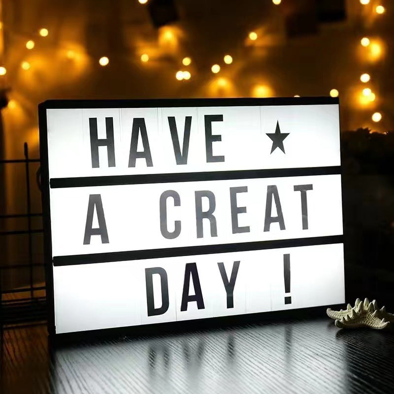 LED creative letter A4A5 light box girl room decoration lights photo props small ornament