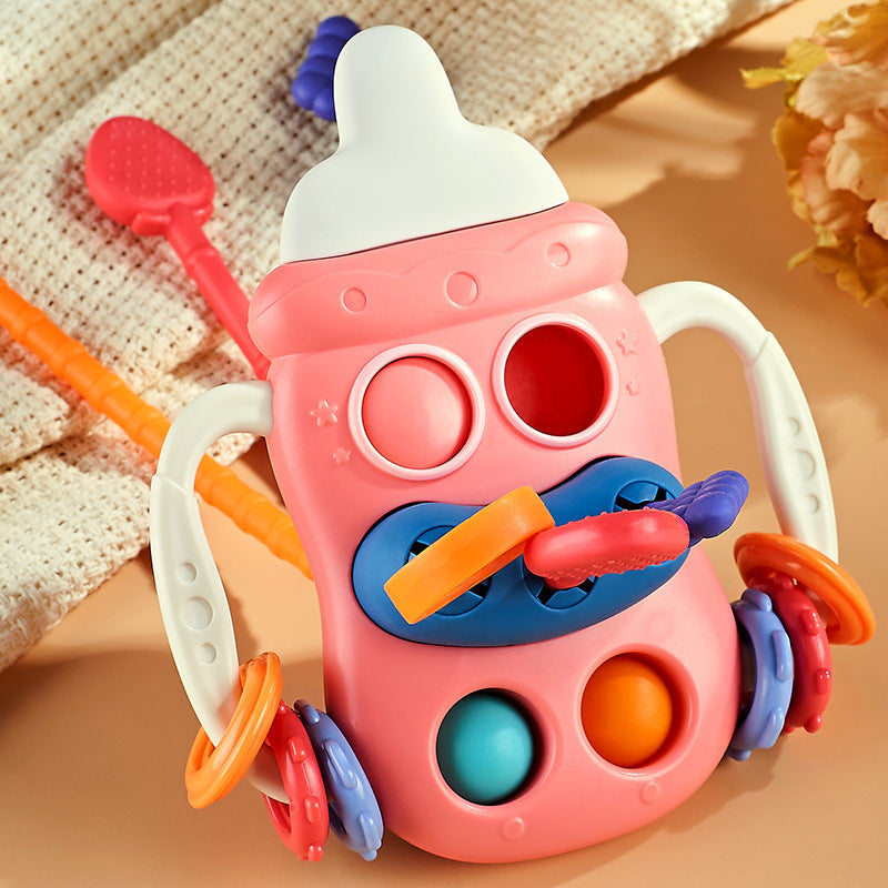 Cross-border  Yiqu feeding bottle Lala music baby early education grasp training finger pumping music soothing toys