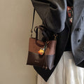 satchelpatchwork bag for women new arrival 2025 super popular large capacity shoulder bucket bag retro niche crossbody bag