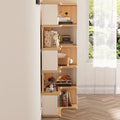 Corner bookshelf floor-standing storage rack home organizer living room corner multi-tier storage shelf simple solid wood bookcase