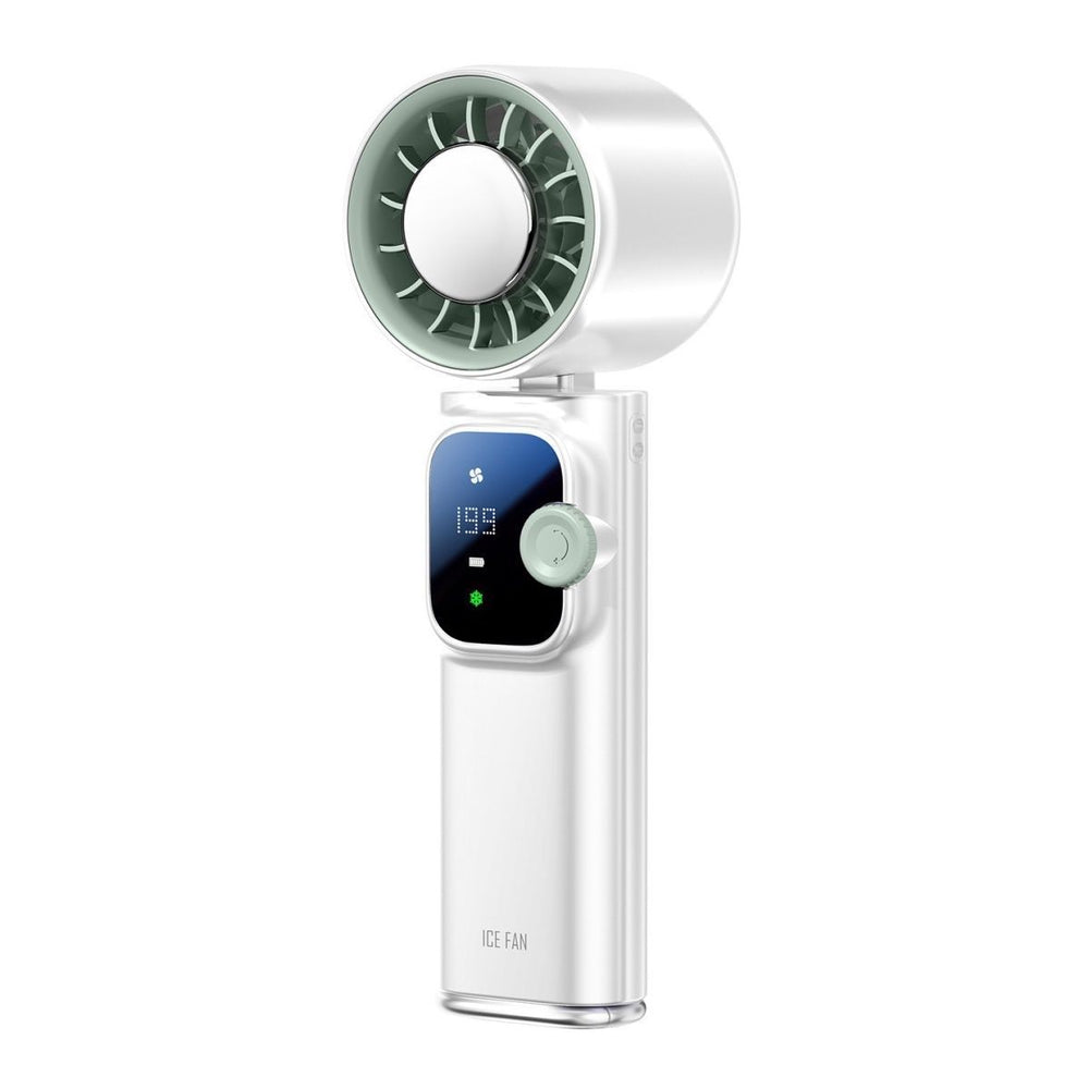 2026 new handheld neck fan with digital display, usb rechargeable, mini portable outdoor camping fan - powerful wind, low power consumption