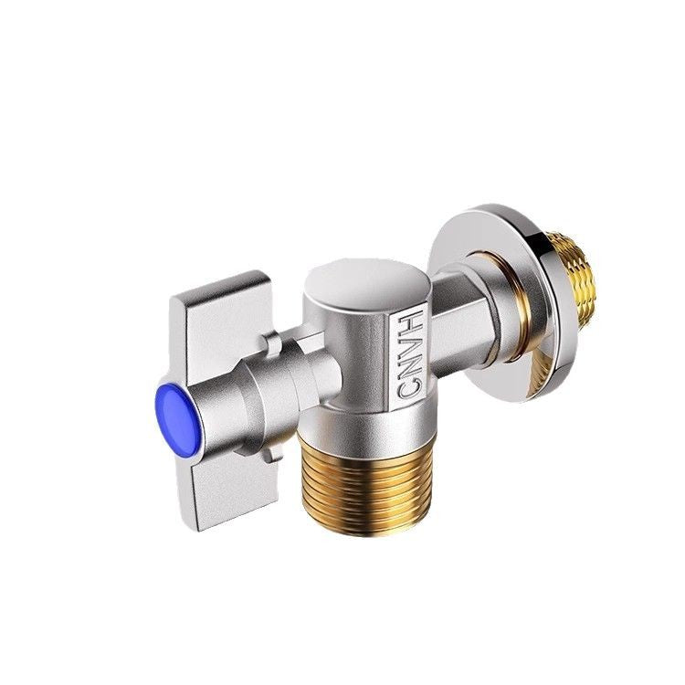Angle valve wholesale large flow ball valve hot and cold gas water heater professional household bathroom triangle switch 4 points