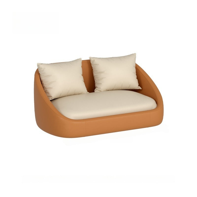 Designer sofa set for milk tea shops, cafes, dessert parlors, booth restaurants, bbq restaurants, and snack shops - creamy style table and chair combination