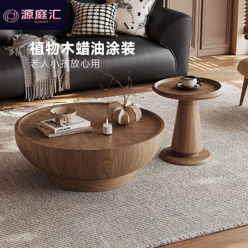 Second-hand style large and small round coffee table for home small apartment living roomaccessible luxury creative chinoiserieretroclassysensecasual coffee table