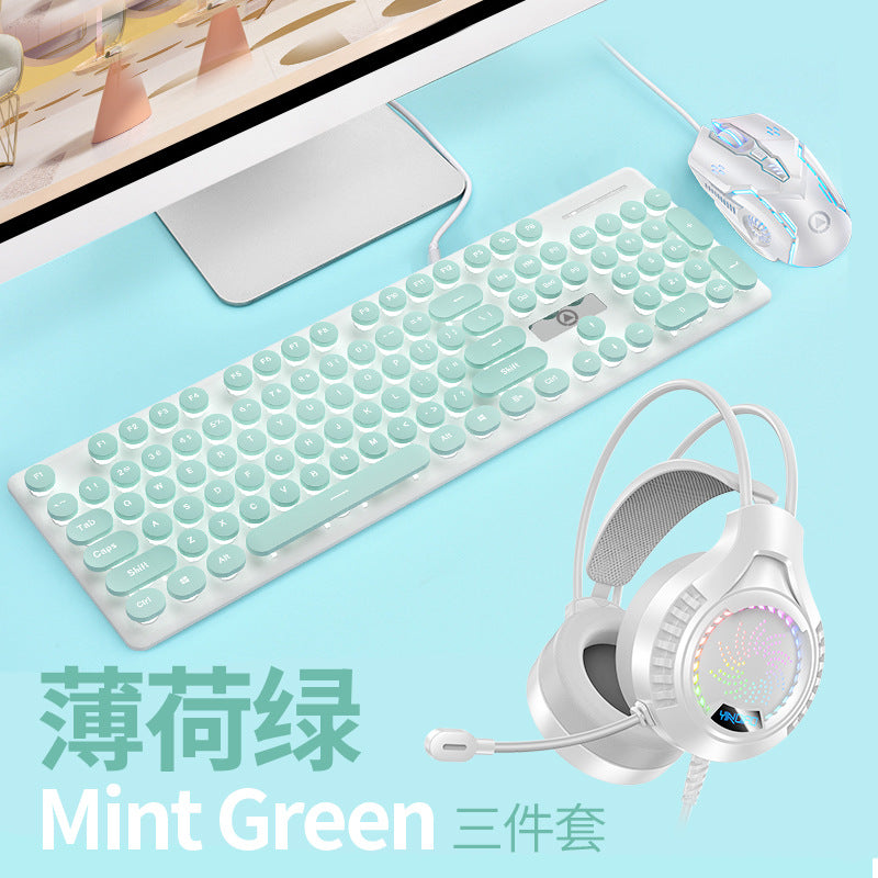 Silver sculpt v8 punk mechanical feel keyboard and mouse combo - illuminated gaming pc accessories - wholesale for amazon cross-border e-commerce