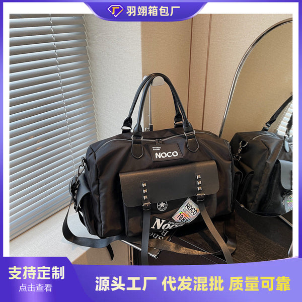 Cross-border canvas bag women's large capacity 2025 new messenger luggage bag leisure sports fitness bag short-distance travel bag