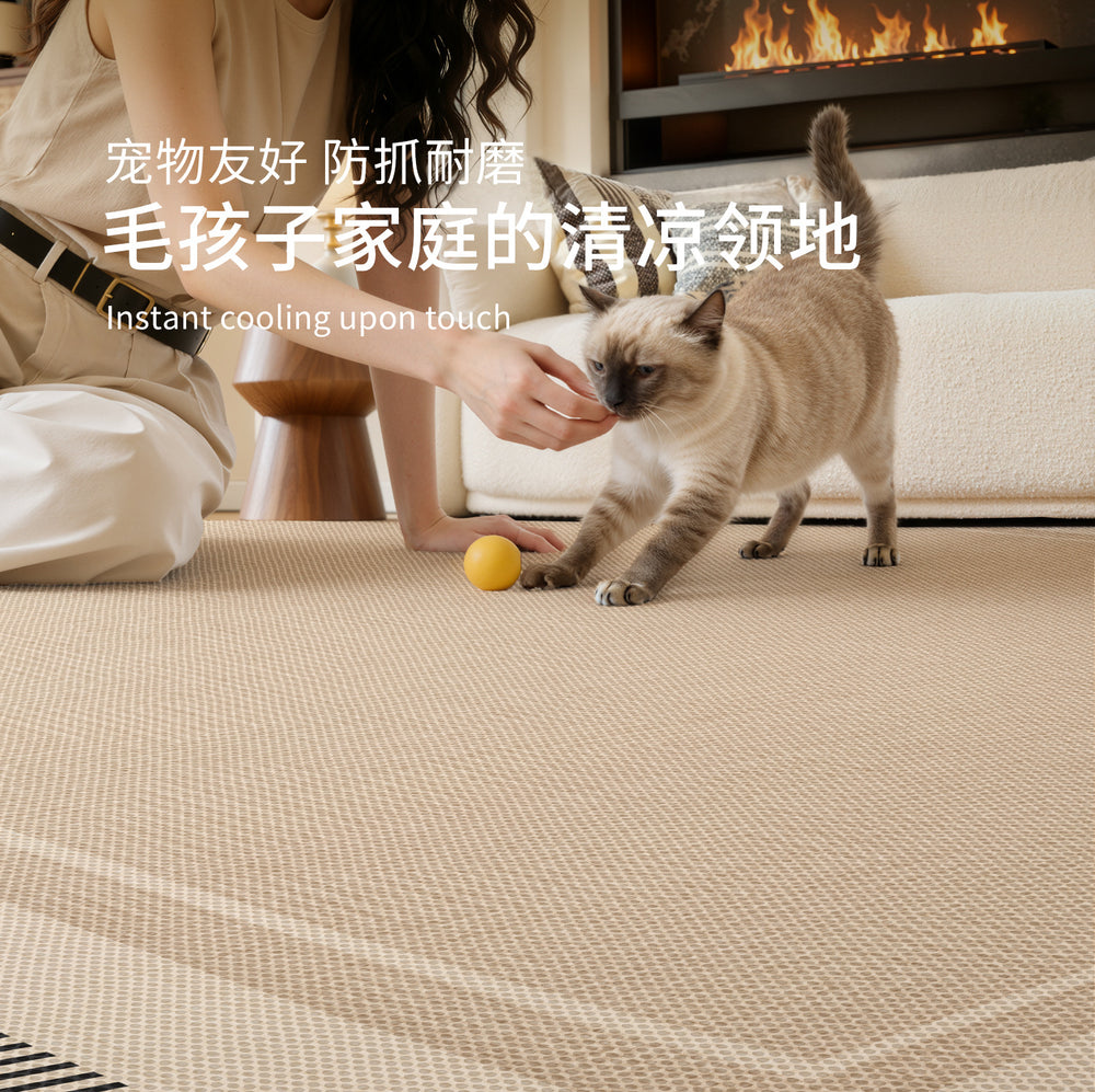 Mat carpet cream style living room new arrival ice silk no-wash wipeable sofa high-end light luxury bedroom mat floor mat