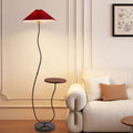 Modern minimalist floor lamp - living room accent light with shelves, designer-inspired mid-century style