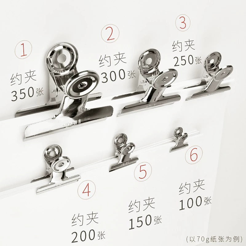 Deli Round Ticket Clip Stainless Steel Ticket Clip Butterfly Clip Metal Clip Iron Clip File Clip Book Clip Test Paper Clip