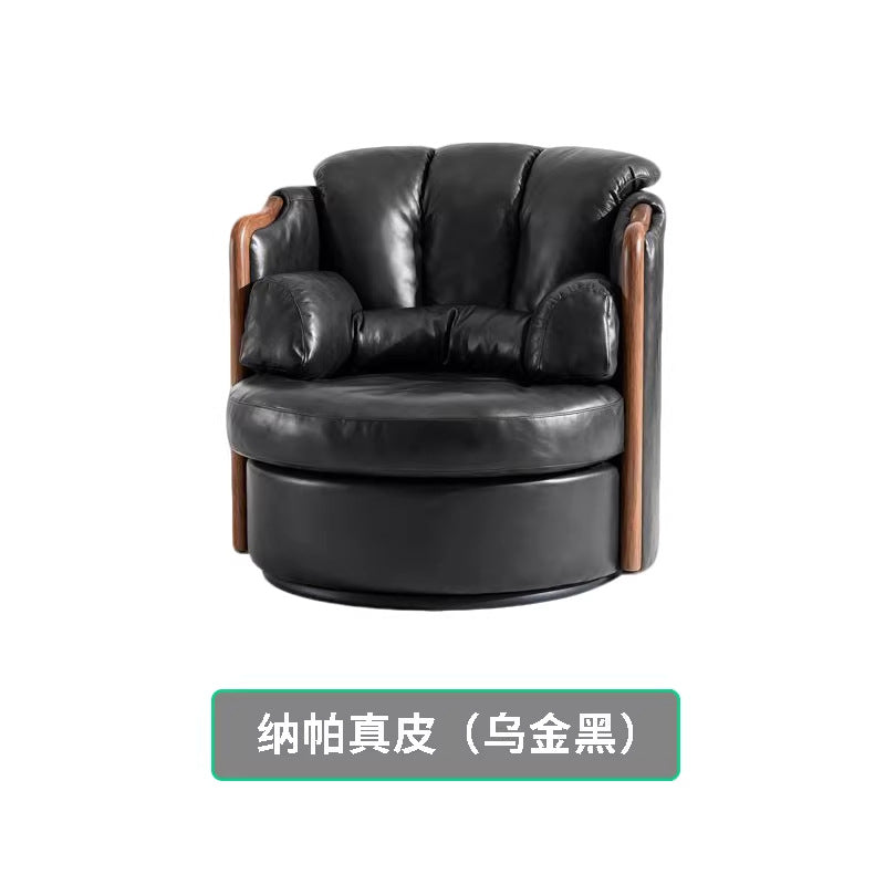 Second-hand style rotate casual chair armchair tea main chair living room study casual chair accessible luxury full cowhide office chair
