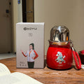 New arrival national trend horse year thermal insulation titanium ingot gourd thermos cup tea water separation three-drink thermos water cup stew tea cup