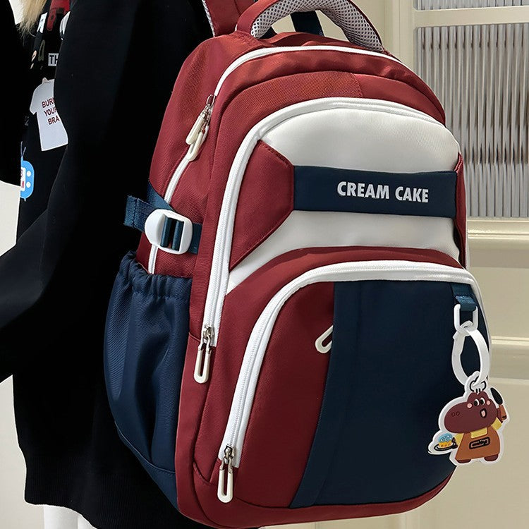 Backpack Women's 2025 New High-value Large-capacity Casual Backpack Trendy Fashion Lightweight Cartoon Bear School Bag