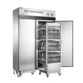 Commercial double-door hot air circulation food warmer/cabinet for cafeterias, factories, and schools - ideal for tray service and large-scale use