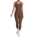 fashion double-sided brushed pure color tight i-shaped back sports suit running fitness yoga clothes two-piece set