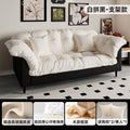 New fabric sofa for home, small apartment living room, double seater, rental property, modern minimalist straight-row lazy sofa