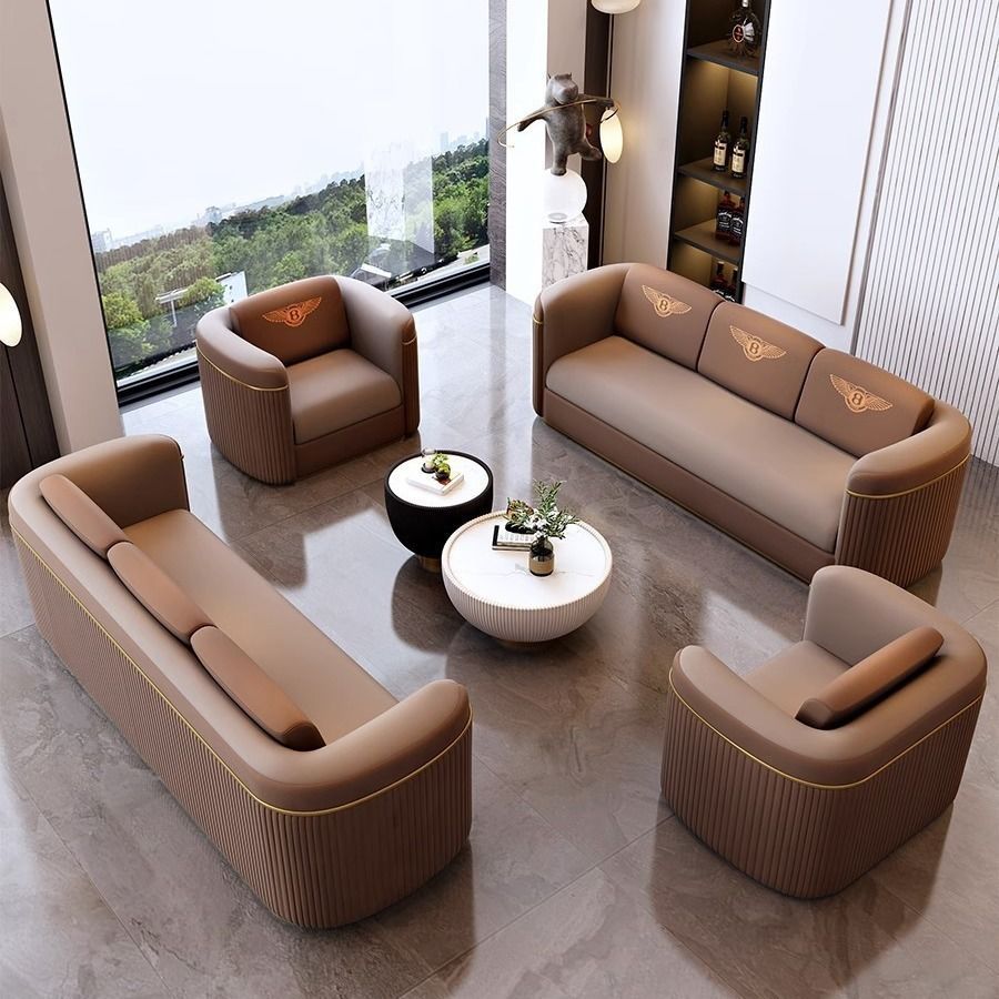 Modern casual single sofa chair sales department reception three-person fabric sofa hotel foot bath reception leather art accessible luxury