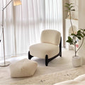 Solid wood cashmere sofa small apartment balcony wabi-sabi style leisure chair popular single lounge chair casual style electric
