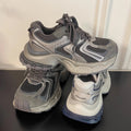 Chunky platform monster dad shoes - women's trendy ins style, spring 2026 new arrival, versatile retro silver-gray athletic casual sneakers