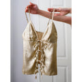 shiny camisole women's strappy decorated new year holiday party outfit