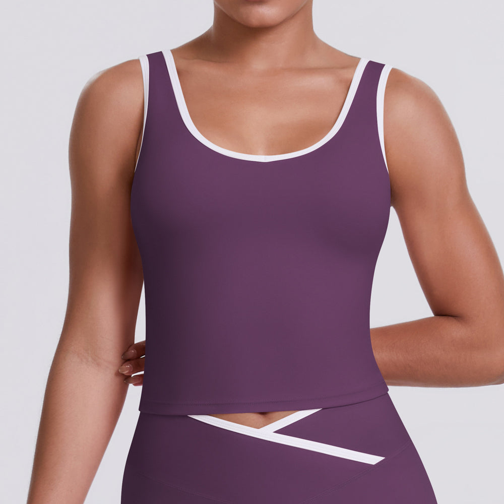 new color block criss-cross fitted brushed high-stretch yoga set - 5-piece running, fitness, and breathable training outfit