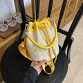 Woven handbag small bag women's new straw bucket bag summer popular niche style shoulder crossbody bag cylinder
