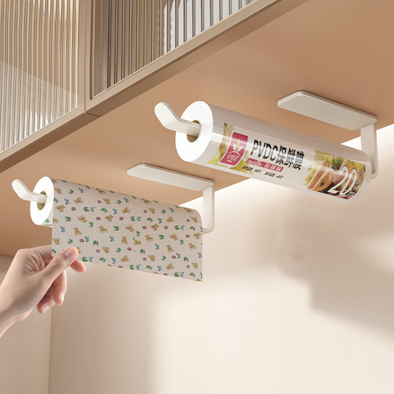 No punching kitchen special tissue holder, roll paper tube hanger, plastic wrap bag, oil-absorbing paper, kitchen cabinet storage rag bracket