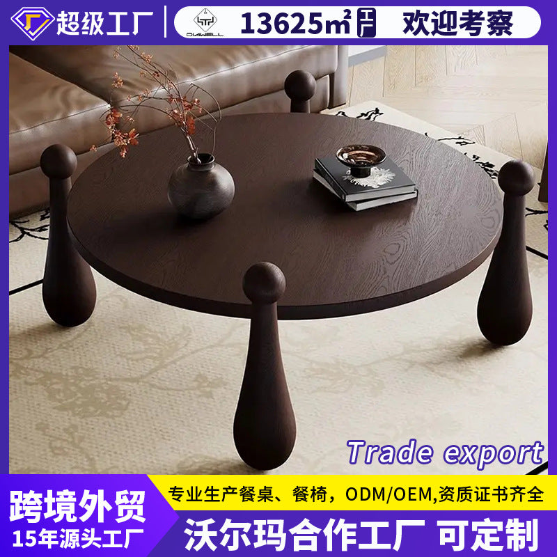 Wooden coffee tableaccessible luxury sofa table living room classy coffee table round walnut coffee table
