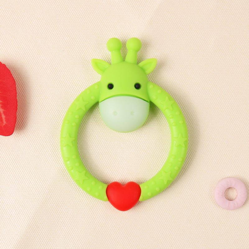 Cross-border food-grade molar stick, silicone ring deer, soothe the baby, eat hands, chew teething toys, teething babies