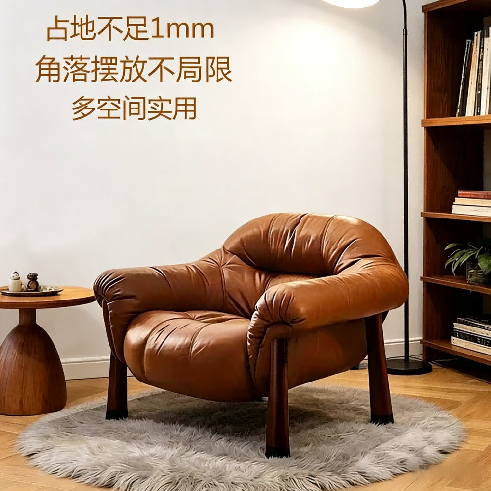Designer chair retro medieval style italian first layer real cowhide lazy lounge chair living room balcony casual single sofa