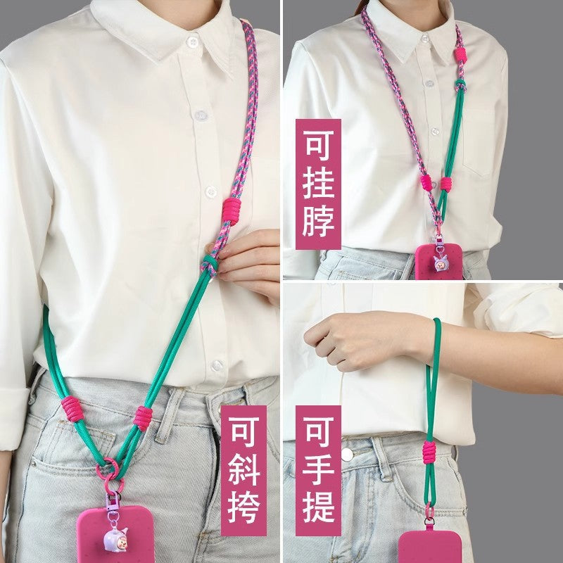Multifunctional adjustable phone lanyard - crossbody, backpack, portable nylon long strap - neck hanging, personalized braided lanyard, anti-loss