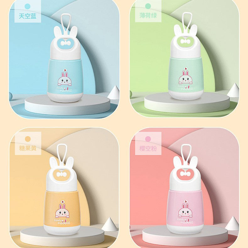 Customizable gift mugs - personalized with your logo, portable travel mugs, cute cartoon rabbit design, eye-catching and high-value glass water bottles