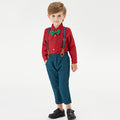Exportautumnew arrival children's clothing boys single long sleeves shirt dark pants suit boys christmas dress personalized
