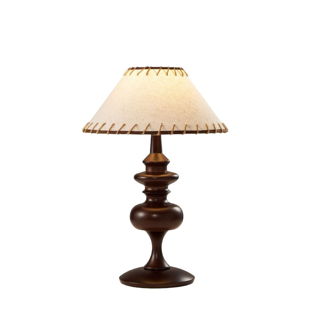 Vintage-inspired cotton linen lampshade bedside table lamp - perfect for bedroom, b&b, study, and creating a retro ambiance