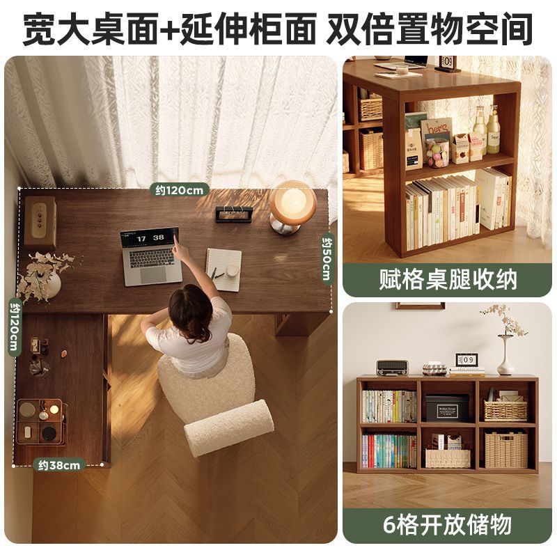 Corner desk bookshelf bookcase all-in-one table bedroom home extendable vanity corner computer desk office desk