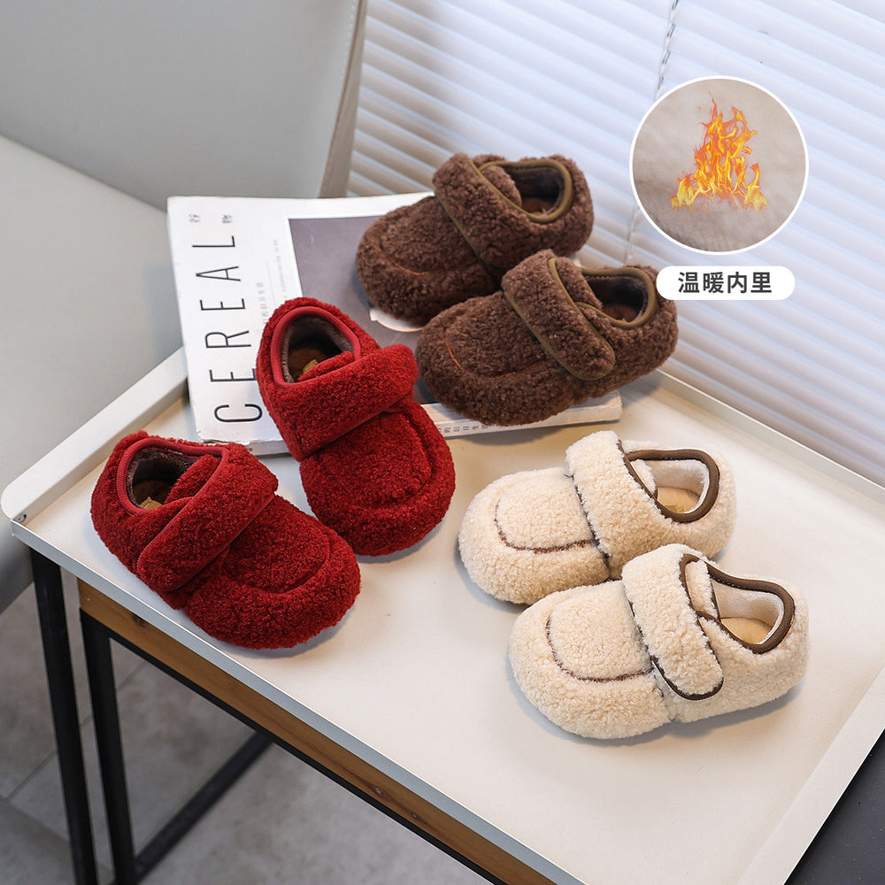 Girls' loafers:  new korean style, fleece-lined, lambswool outerwear cotton shoes for autumn and winter - warm and fuzzy kids' shoes
