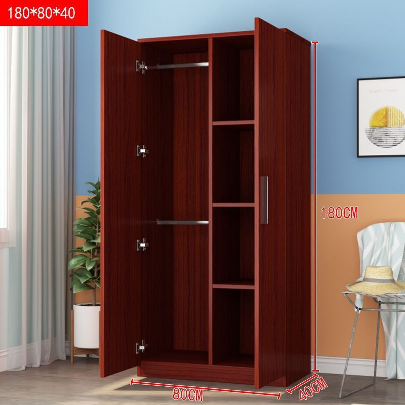 Wardrobe solid wood simple household bedroom rental room simple plate assembly storage cabinet locker large wardrobe