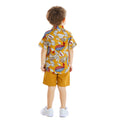 European and american summer new boys' bow tie floral cotton short-sleeve and shorts set - children's clothing cross-border baby set