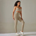 fashion seamless knittingpure color back belly tightening butt lifting intimates yoga suit running fitness nine-point pants