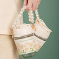 Popular ins style pearl chain satchel water cup small gift souvenir cup good-looking portable glass double drinking cup