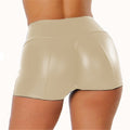 Fashionplus sizepu leather shorts for women, hot style, cross-border independent station nightclub women's hot pants three-quarter pants tm22